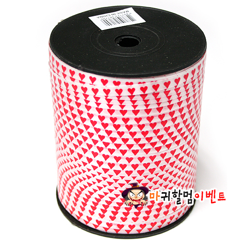 인쇄컬링리본(하트레드)-500m
