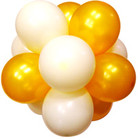 13Cm퍼프볼-골드+아이보리(완성품)