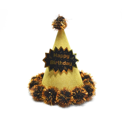 글리터솜방울고깔모자(골드)