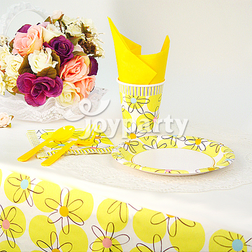 노랑데이지꽃 테이블보