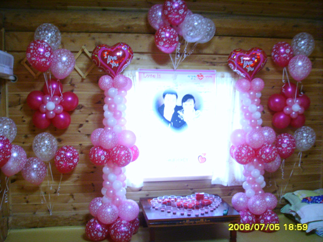 펜션에서단둘이추억만들기 (출장장식) -사진넣은 러브현수막,초장식포함