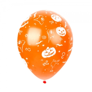 30Cm할로윈인쇄풍선(오렌지호박유령)