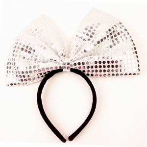 왕리본머리띠(대)실버