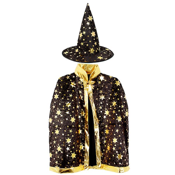 별무늬망토 의상+모자 세트(아동용-블랙)