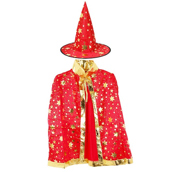 별무늬망토 의상+모자 세트(아동용-레드)