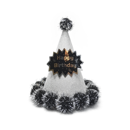 글리터솜방울고깔모자(실버)