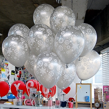 크리스마스 눈송이실버 헬륨풍선(50개) 울산 무료차량배달