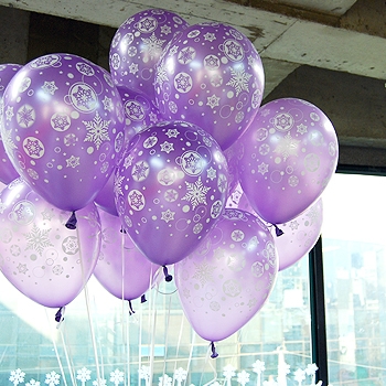 크리스마스 눈송이라벤더 헬륨풍선(50개) 울산시내 무료차량배달