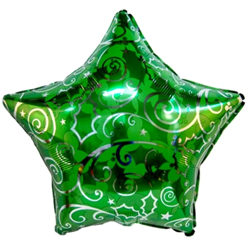 크리스마스별인쇄그린 (은박풍선)