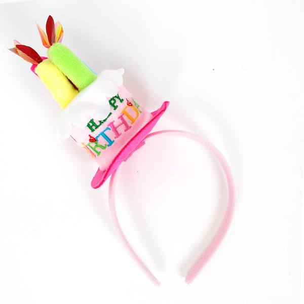 생일케익모자머리띠 (핑크)