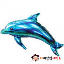은박풍선 돌고래 (블루)