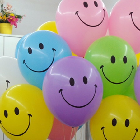 30cm 스마일인쇄풍선 (10개) - 색상선택가능