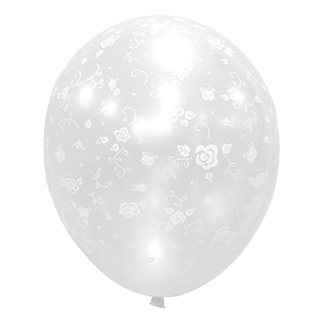 30cm 투명 꽃무늬인쇄풍선 (10개)