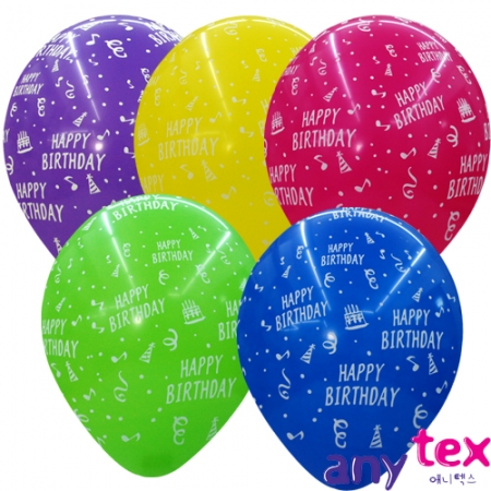 30cm 생일인쇄풍선 (10개)