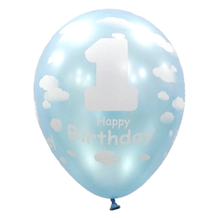 30cm 펄 아쥬르 첫돌인쇄풍선 (10개)