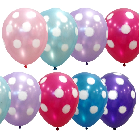 30cm 도트인쇄 땡땡이풍선 (100개)