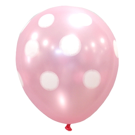 30cm 땡땡이풍선 펄라이트핑크 (10개)
