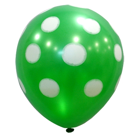 30cm 땡땡이풍선 펄에메랄드그린 (10개)