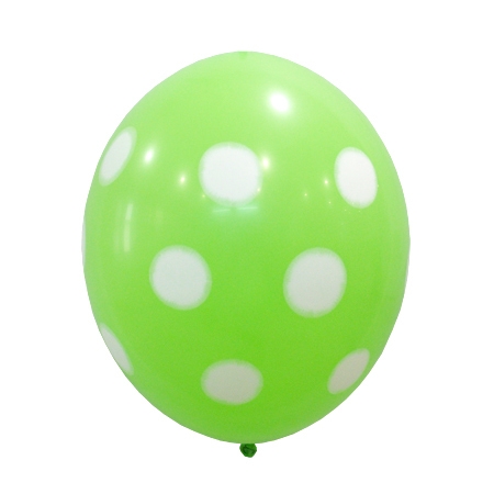 30cm 도트인쇄 땡땡이풍선 라임그린 (10개)