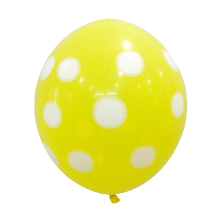 30cm 도트인쇄 땡땡이풍선 옐로우 (10개)