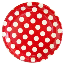 파티접시 도트레드 (대) 6개