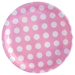 파티접시 도트핑크 (대) 6개