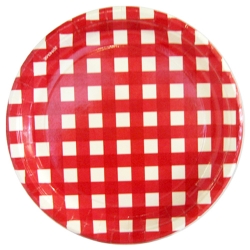 파티접시 체크레드 (대) 6개