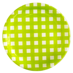 파티접시 체크라임그린 (대) 6개