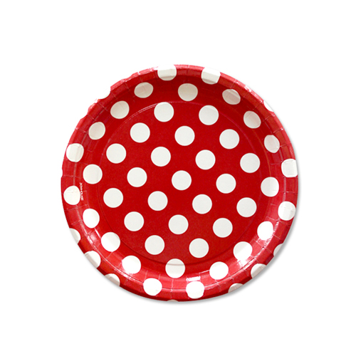 파티접시 도트레드 (소) 6개