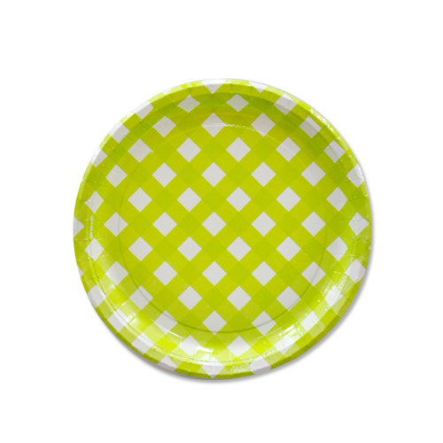 파티접시 체크라임그린 (소) 6개