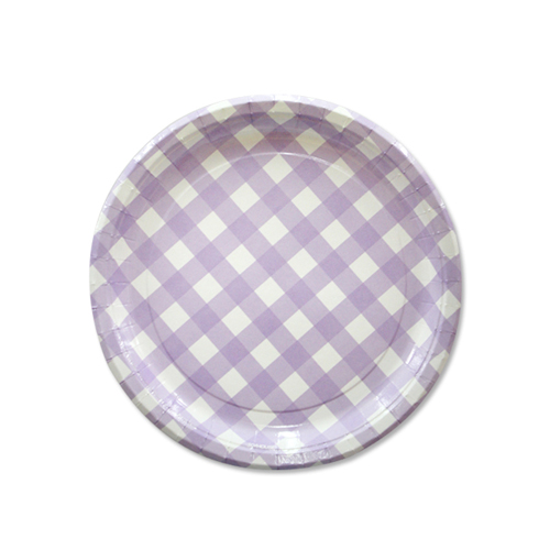 파티접시 체크라일락 (소) 6개