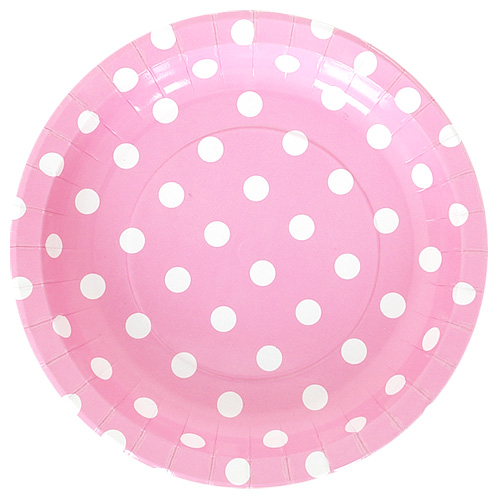 파티접시 도트핑크 (대) 10개