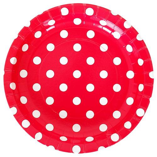 파티접시 도트레드 (대) 10개