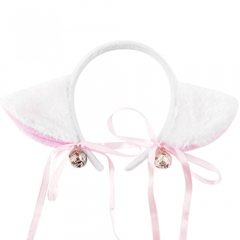 방울달린 큐티캣 머리띠(화이트)