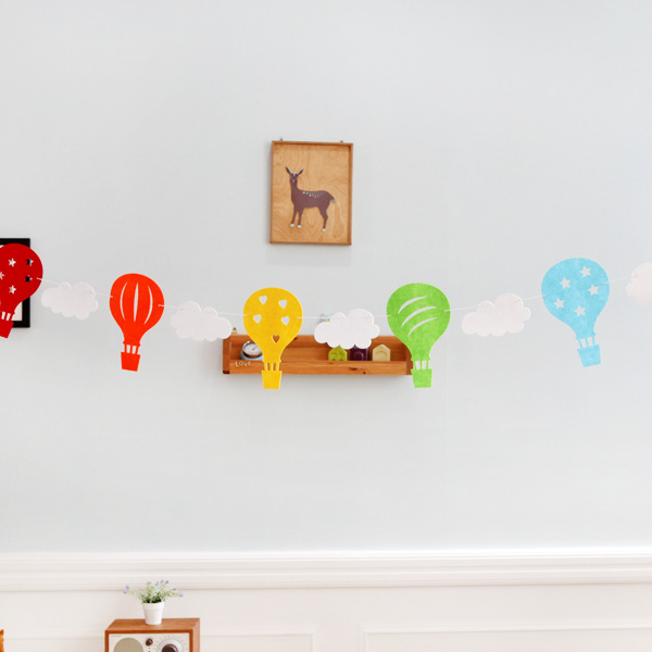 펠트 열기구가렌드(레인보우)