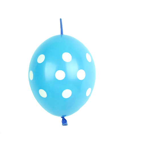 링커룬 15cm 땡땡인 인쇄풍선 (10입) - 라이트블루 (미니6인치)