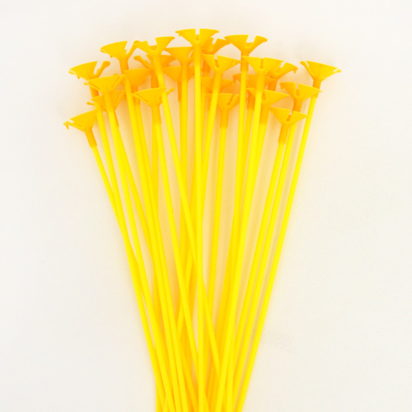 풍선용 칼라컵스틱 (24개) - 옐로우