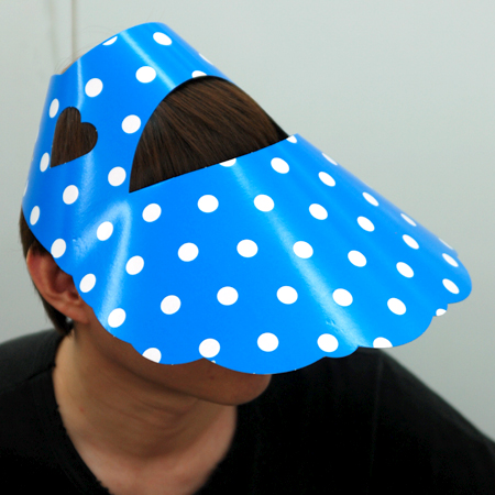 응원용 종이모자 - 야구장모자 (블루 땡땡이)