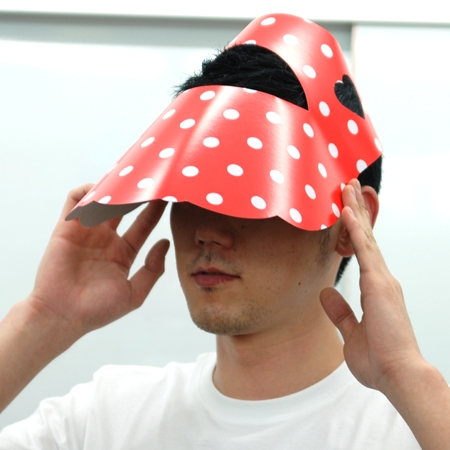 응원용 종이모자 - 야구장모자 (레드 땡땡이)