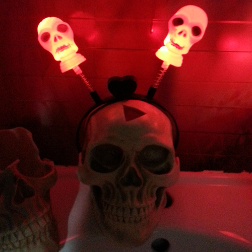 점등 해골머리띠