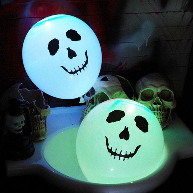 LED점등 할로윈풍선5개입 (스컬페이스)