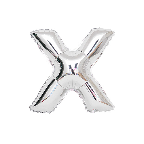알파벳 은박풍선 (소) 실버 - X