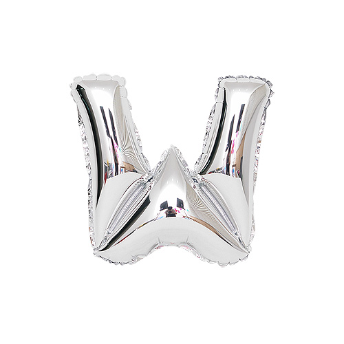 알파벳 은박풍선 (소) 실버 - W