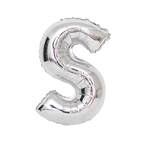 알파벳 은박풍선 (소) 실버 - S