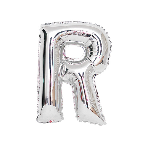 알파벳 은박풍선 (소) 실버 - R