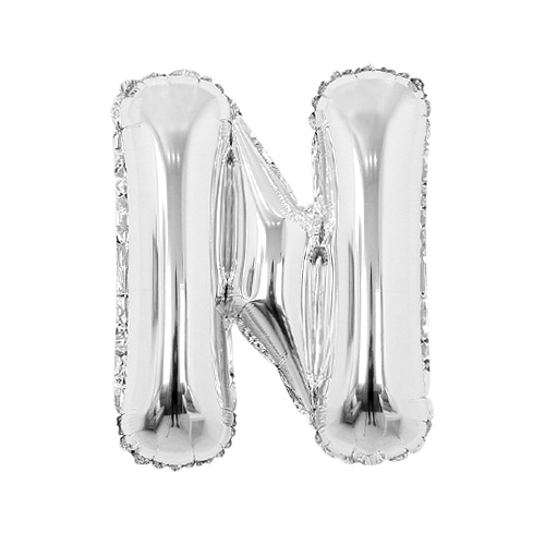 알파벳 은박풍선 (소) 실버 - N