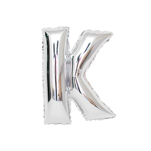 알파벳 은박풍선 (소) 실버 - K