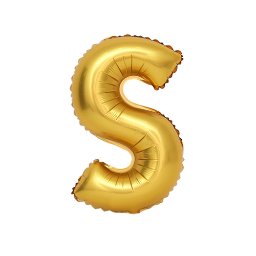 알파벳 은박풍선 (대) 골드 -S