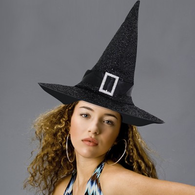 럭셔리 글리터마녀모자 블랙