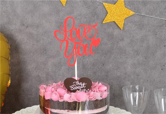 케익데코픽 Lovr You 레드